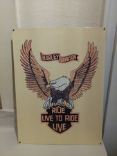 Blechschild Harley Davidson Ride Live to Ride Live,s. Fotos