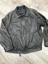 Herren-Lederjacke mit Reißverschluß, CANDA/C&A, Gr. 54, dunkelbraun, gebraucht