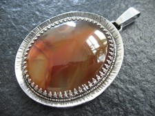 Anhänger Silber 800 Handarbeit Art Deco von ca. 1920 mit Achat Edelstein