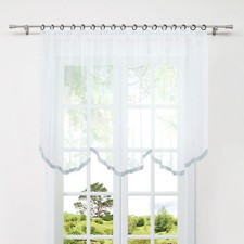 Scheibengardine Kräuselband Gardine Küche Voile Bistrogardine Transparent Modern