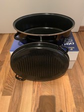 Tchibo Emaille Bräter schwarz Größe ca. B 39 x H 16,5 T 28 cm für Backofen neu