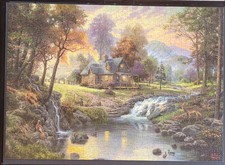 Puzzle 1000 Teile - Schmidt:  Thomas Kinkade - HOLZHAUS AM BACH