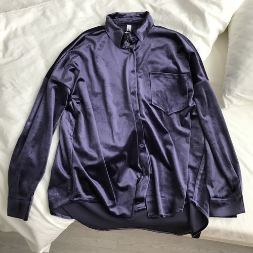 Damen samt bluse - samt,