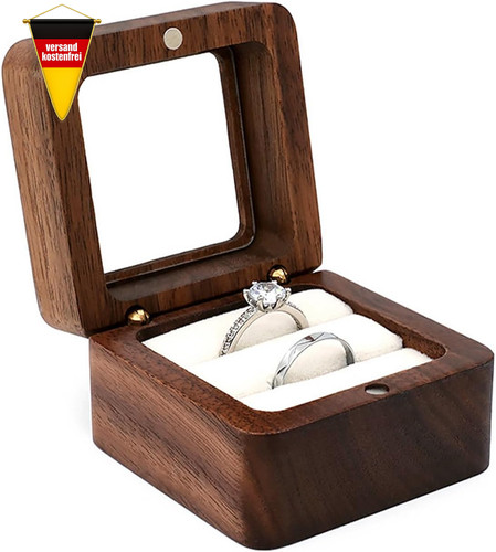 Ringbox aus walnussholz für - aus,