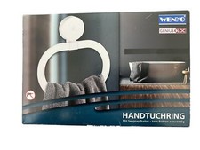 Wenko Genius Loc Handtuchring Handtuchhalter mit Saugnapfhalter weiß ohne Bohren