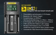 Nitecore UMS2 - USB Ladegerät für Li-Ion, LiFePo4, Ni-MH, Ni-CD Akkus