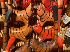 19 Ringkatzen Konvolut Holz