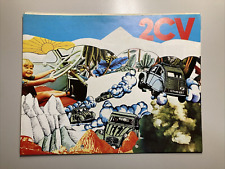 1971 Ausklappbares großes Falt-Prospekt Citroen 2CV gelocht / Auto Oldtimer Ente
