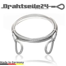 Stahlseil Ummantelt mit Ösen 4mm 5mm 6mm 8mm 10mm 12mm 1m 2m 3m 4m 5m 10m 20m 50