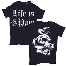 Übergrößen T-Shirt Life is Pain Hardcore 3XL bis 8XL Skull death head totenkopf 