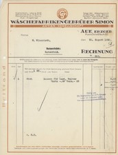 Rechnung Aue Simon Gebrüder Wäschefabriken Kleidung Winzrieth Rotenfels 1928