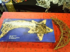 Weihnachten Weide Stern Mond Beleuchtung Fensterdeko gold Netzteil 60cm