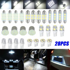 28Pcs White Car Interior LED