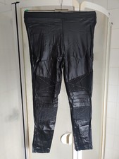 Glanz Leggings schwarz - matt