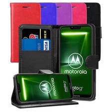 Für Moto G7 Power 6,2" - Premium Slim Leder Brieftasche Flip Case Book Folio Hülle