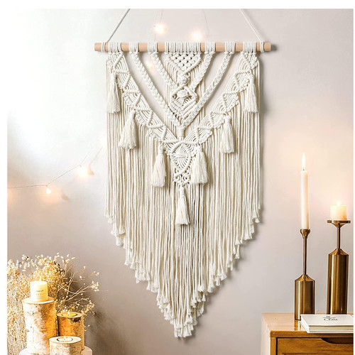 Boho makramee wandbehang - makramee,