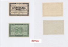 Banknote - Inflationsgeld - 1923 - 200 Mill. + 50 Mill. - Landkreis Solingen-