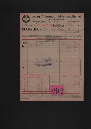 Berlin rechnung 1919 georg - rechnung,