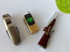 3 Gas Feuerzeuge aus Sammlung- inkl. Messer, Flaschenöffner, Feile - TOP Vintage