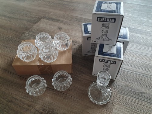 Kerzenhalter glas hoch - glas,, 4x