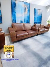 Luxus Designer Fokkerr Leder Garnitur 3+2+1  Aniline Dubay Luxus Leder E100