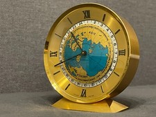 ! mechanische ! Imhof Weltzeituhr mit 8-Tagewerk, 60er Jahre, sehr gut erhalten