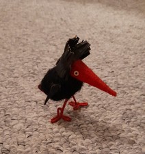 Komischer Vogel (Figur) 10cm aus Schnur, Draht und Leder
