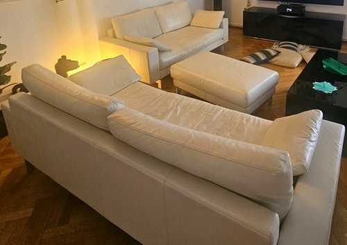 Rolf benz ledersofa set beige - set,