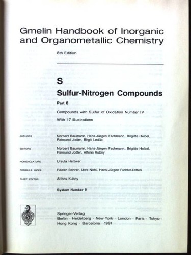 Gmelin handbook inorganic - of,