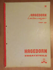 Ersatzteilliste Hagedorn Ladewagen LD System Weichel 1966