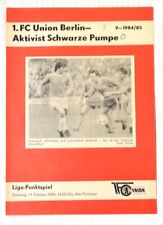 Stadion Programm - 1.FC Union Berlin vs  Aktivist Schwarze Pumpe= Saison 1984/85