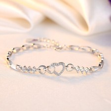 Herz mit zirkonia armband - zirkonia,