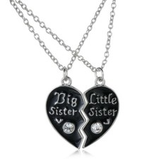 Herz halskette schwarz big - herz,