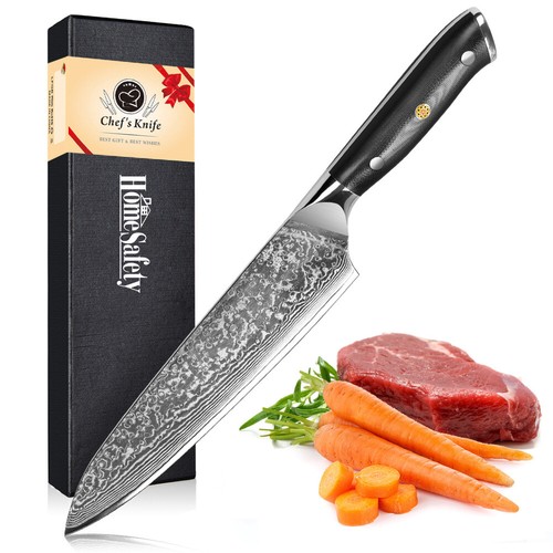 Damast kochmesser mit - kochmesser,