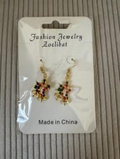 Ohrringe Ohrschmuck Hängende Weihnachtsglocken Weihnachts-Ohrringe goldfarben 