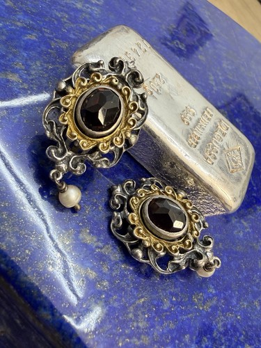 Vintage granat ohrringe - vintage,