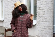 Vintage Wolljacke Creme Taupe