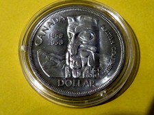 Münze 800er Silber Kanada 1 Dollar 1958 British Columbia Elisabeth II.