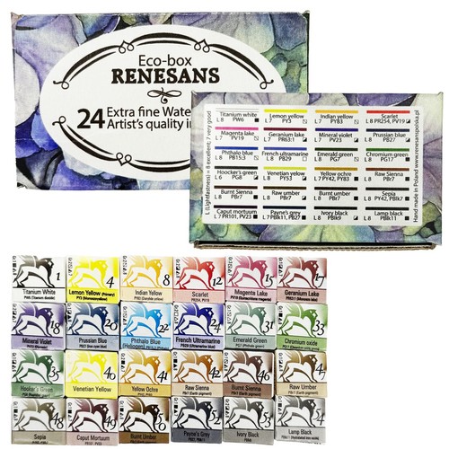 Renesans aquarellfarben set - renesans, 24