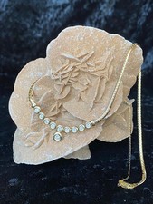 Kette Collier 14 Kt. 585 er Gold mit Brillanten 1 ct. Diamanten 47 cm Zertifikat