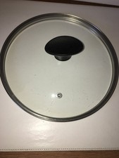Topfdeckel, Pfannendeckel, Glasdeckel, Edelstahlrand, Griff, Dampfauslass 24 cm