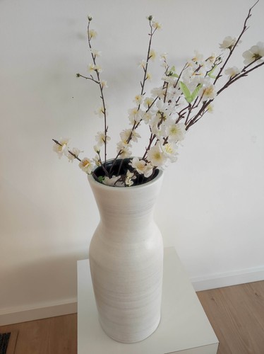 Bodenvase steingut weiß - bodenvase,, steingut,