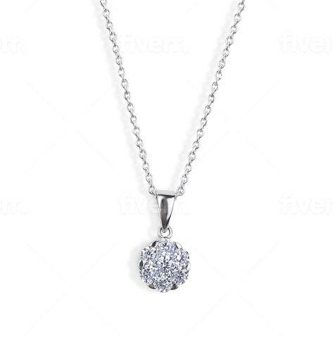 Silber kette 925 rund cluster - rund,