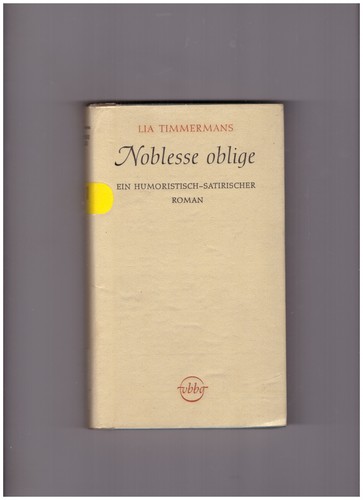 Noblesse oblige timmermans - oblige.,