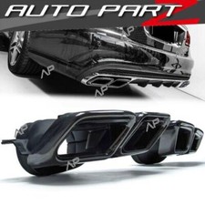 2x Schwarz Auspuffblenden Endrohrblende für Mercedes E Kl. W212 S212 E63 AMG 13+