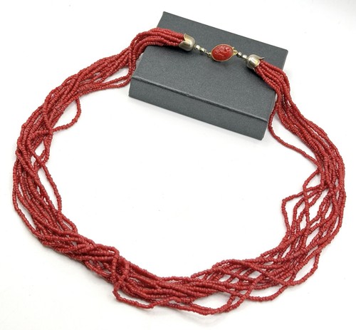 Rote korallen halskette - rote,