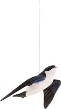 Wildlife Garden DecoBird - Fliegende Mehlschwalbe - Handgeschnitzter Vogel Holz