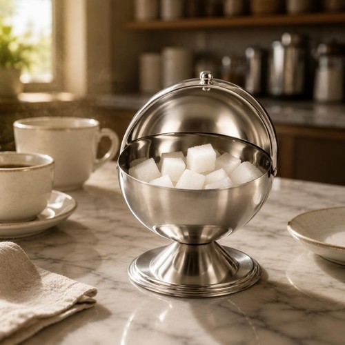 Kugelförmige zuckerdose mit - zuckerdose,