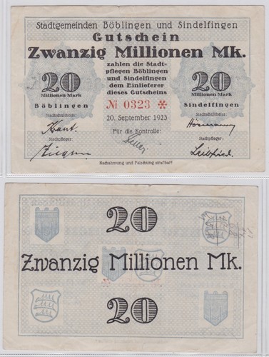 Millionen mark banknote - 20,