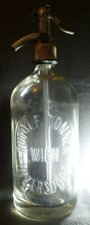antike SODAFLASCHE SIPHON SYPHON SELTZER SIFON FLASCHE BOTTLE GLAS Prägung Bier